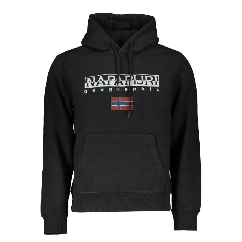Black Cotton Men Sweater Tailored Straight A-Line