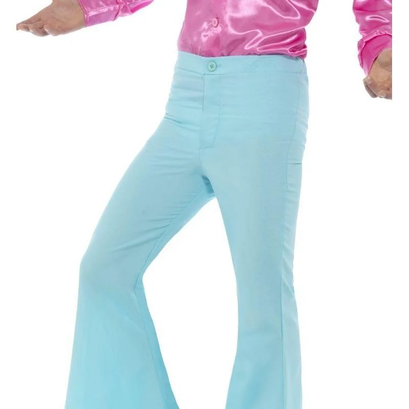 Flared Trousers Mens Adult Blue Trousers stylish elegant