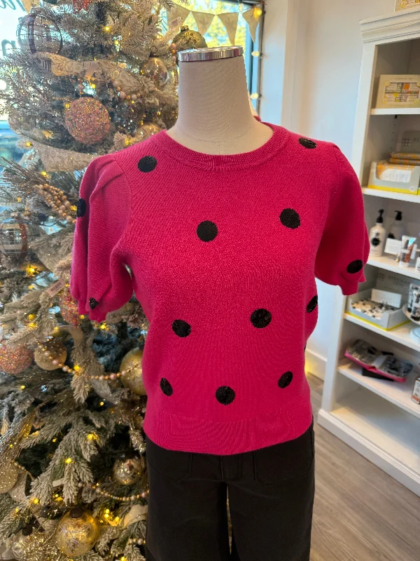 Annette Sequin Dot Sweater Polka Dot Checkered Tartan