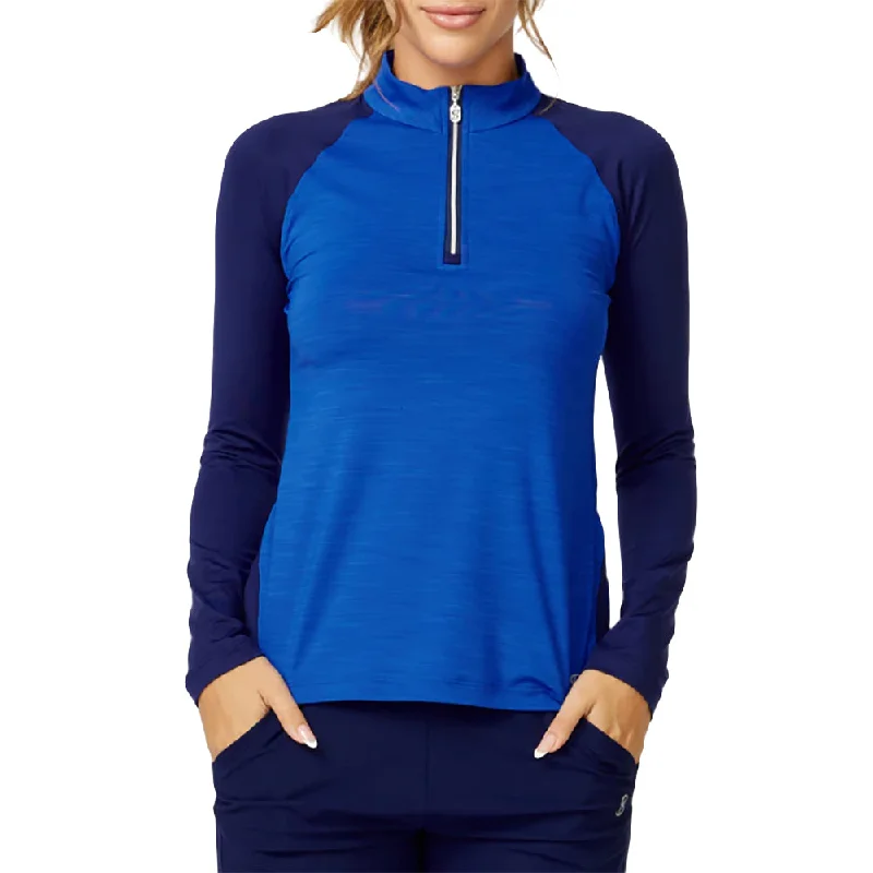 Sofibella Aquatica Raglan Womens Golf Pullover Fitted Ribbed Sweater