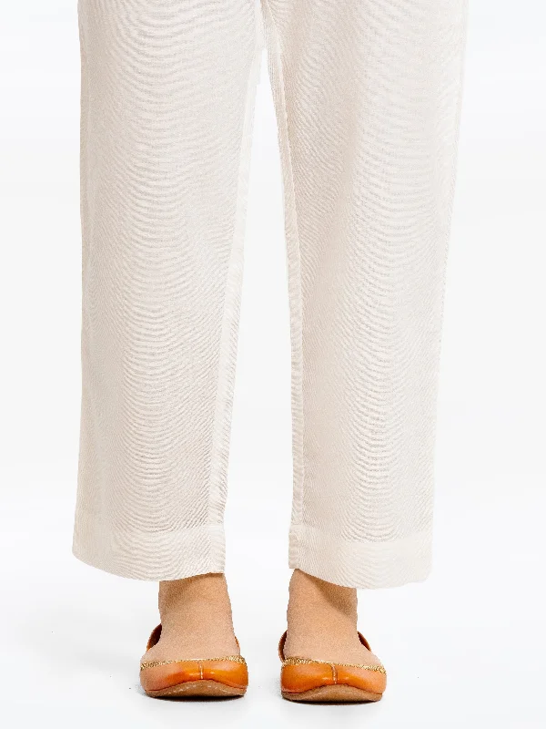 Women's White Trouser - EWBS23-76526 Trousers Trousers Formal
