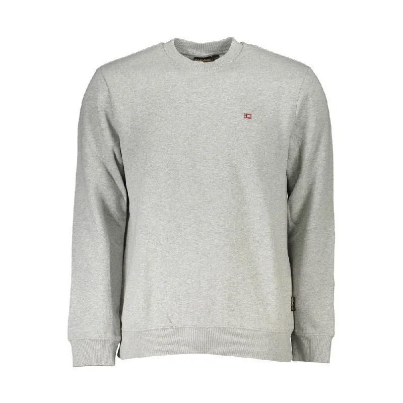 Gray Cotton Men Sweater Lace Blend Ribbed Blend Corduroy Blend