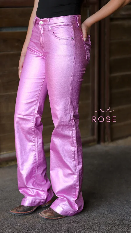 ROSE METALLIC SIGNATURE TROUSER DENIM Trousers Vintage Classic