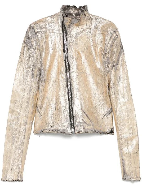 Gary cracked-effect jacket Faux Fur Jacket Real Fur Jacket Shearling Jacket
