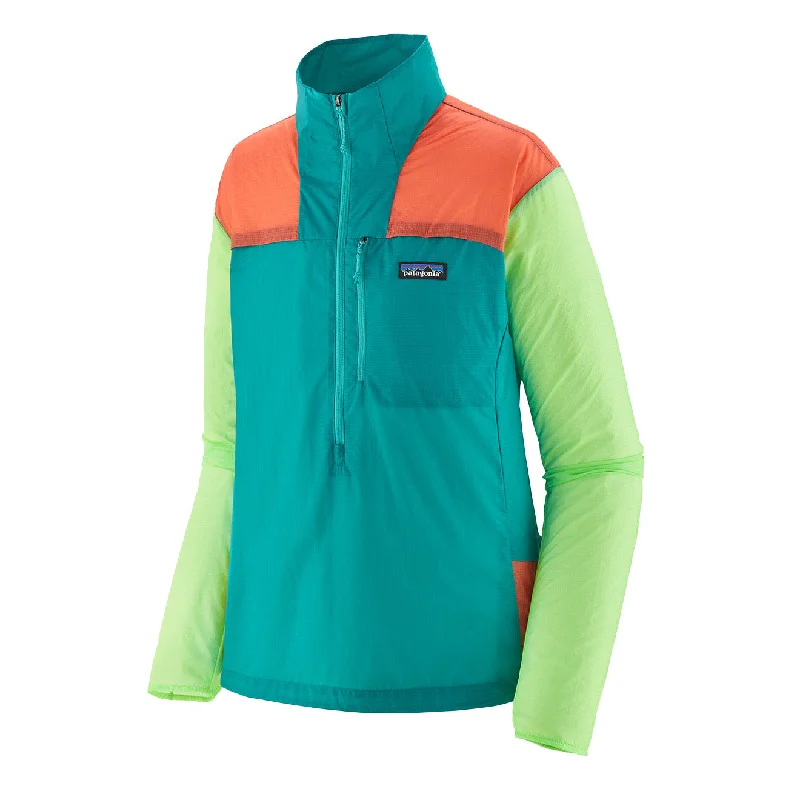 Patagonia Womens Houdini Stash 1/2-Zip Pullover Subtidal Blue Cable Knit Chunky