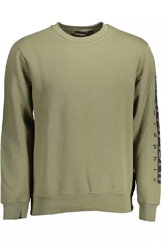 Green Cotton Men Sweater Modern Contemporary Chic