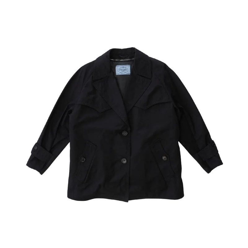 Prada Fur-Lined Jacket - Women's 36 Herringbone Jacket Houndstooth Jacket Plaid Jacket