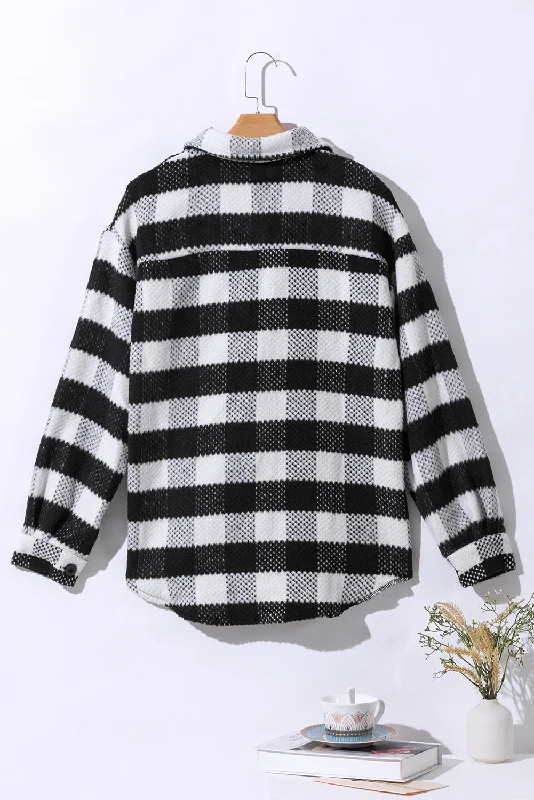 Casual Button-Down Flannel Jacket Chenille Jacket Brocade Jacket Lace Jacket