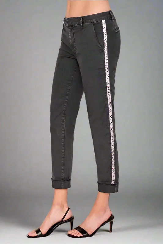 Sundry Star Glitter Stripe Roll Up Chino Trousers Trousers Evening Elegant