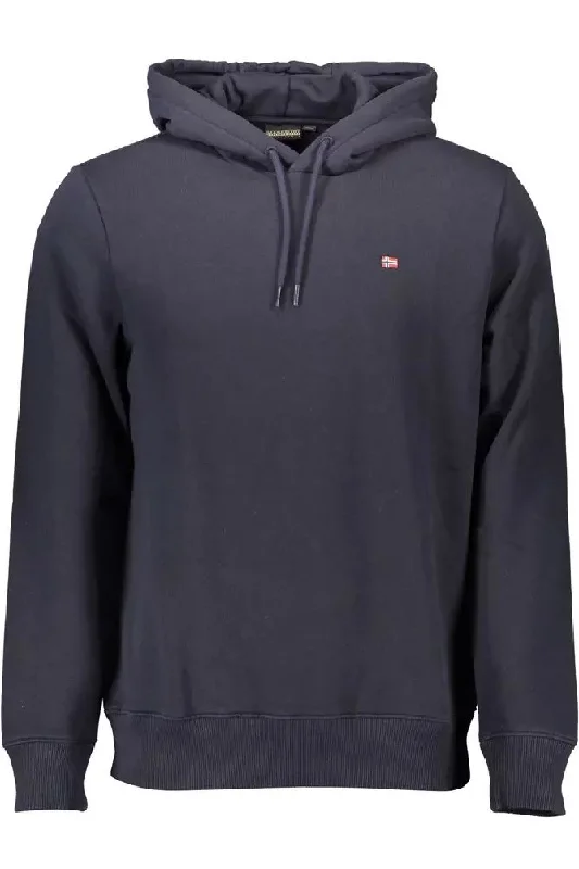 Blue Cotton Men Sweater Soft Cozy Warm