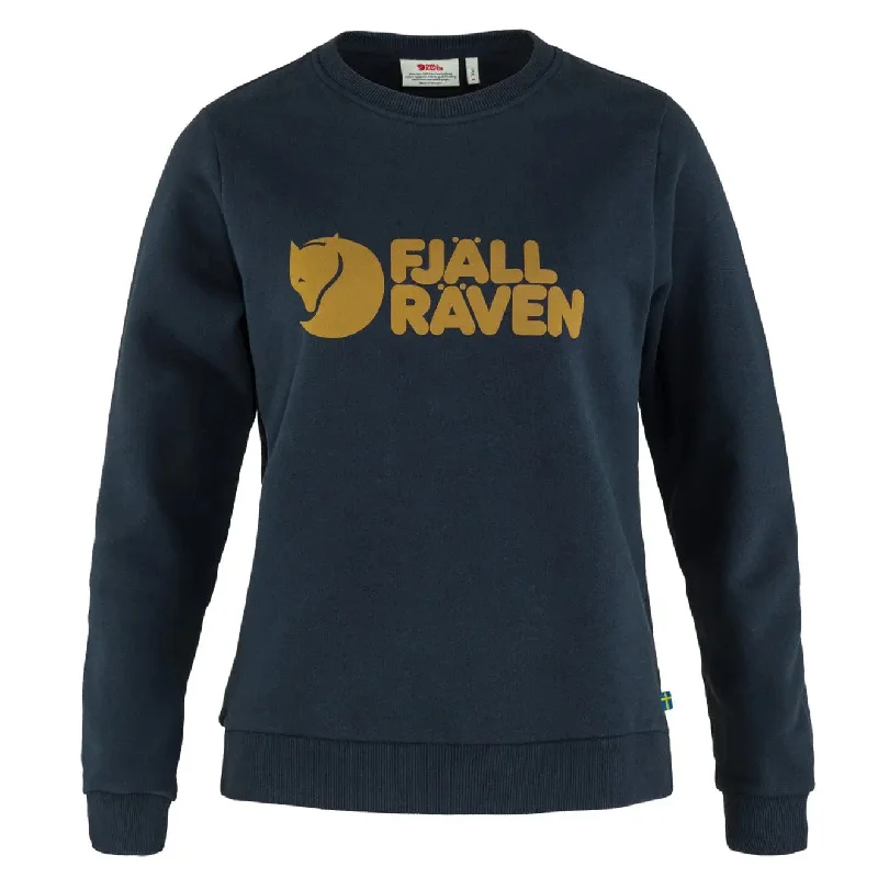 Fjallraven Womens Logo Sweater Dark Navy Cashmere Blend Cotton Blend Poly Blend