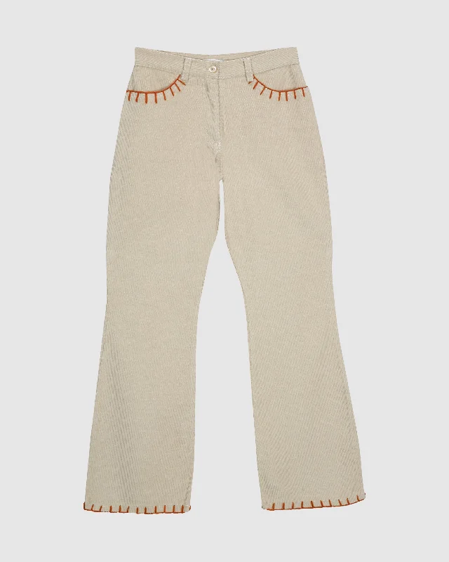 RUBI TROUSERS IN ECRU CORDUROY Trousers Harem Relaxed Fit