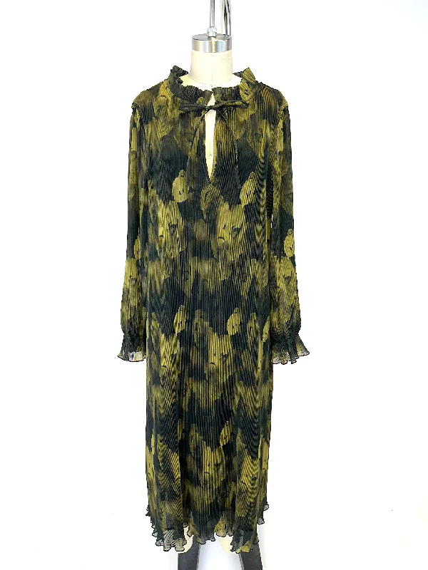 Ganni Georgette Plissé Dress