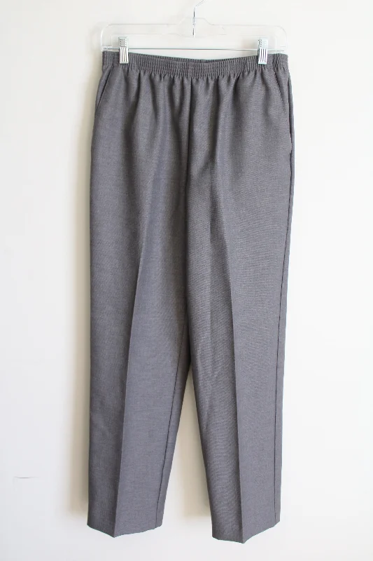 Alfred Dunner Gray Trousers | 8 Chinos Cotton Straight Leg