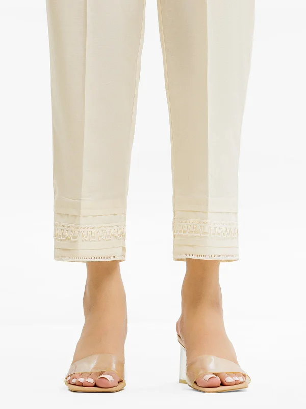 Women's Cream Trouser - EWBEB23-76566 Trousers Canvas Durable