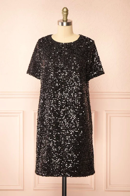 Kyomi Black | Short Sequin Dress