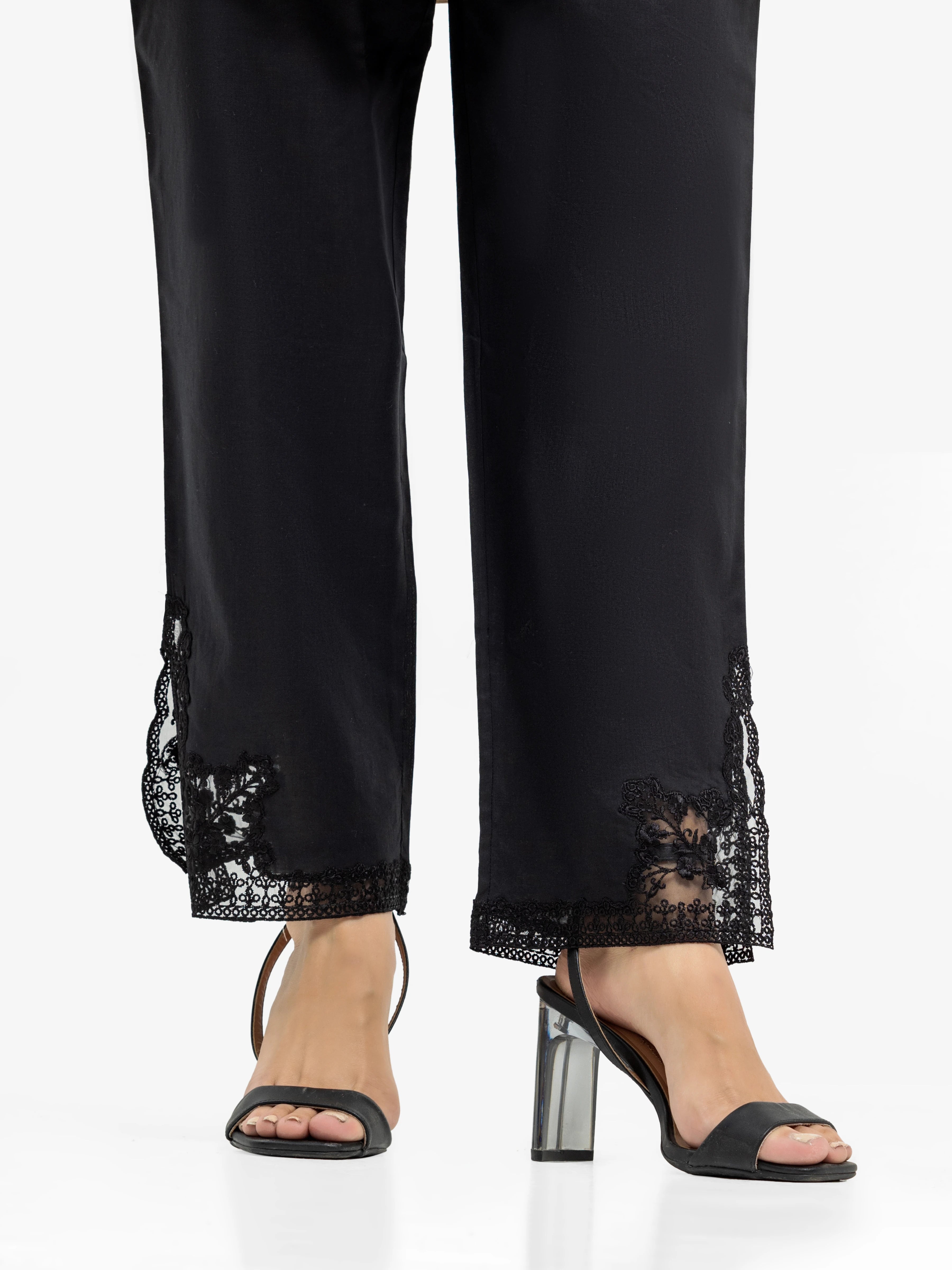 Women's Black Trouser - EWBE24-76588 Trousers High Rise Slim Fit