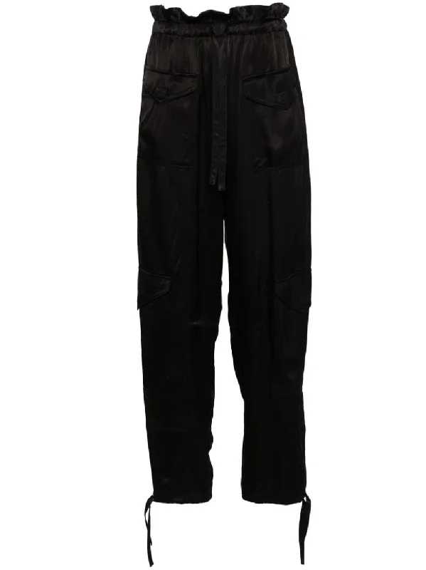 WASHED SATIN CARGO TROUSERS Trousers Denim Distressed