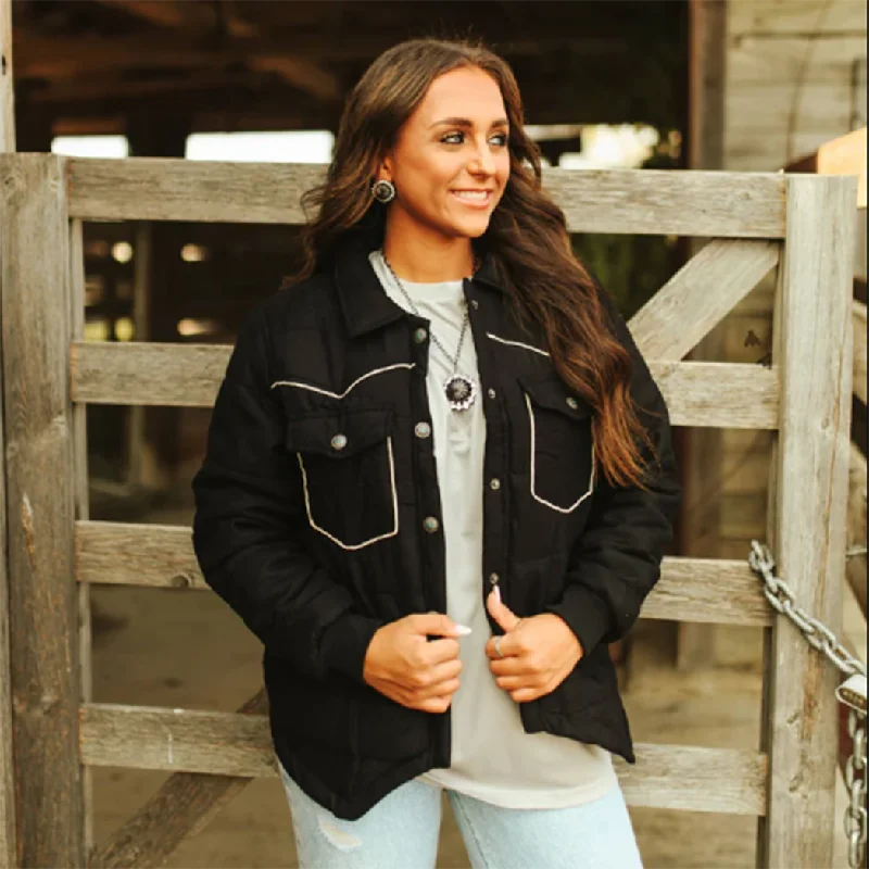 Don't Fence Me In Jacket Zippered Front Buttoned Front Snap Front