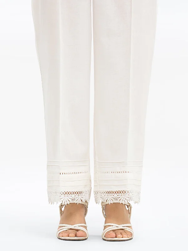 Women's White Trouser - EWBEB24-76573 Trousers Satin Smooth