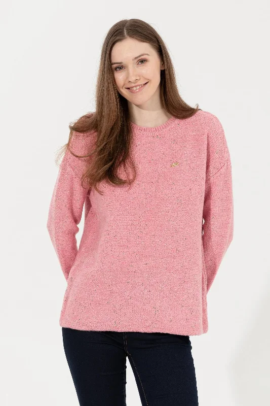 US Polo Assn. Oversize Pullover with USPA Metal Logo - Women Oblong Neck Pullover