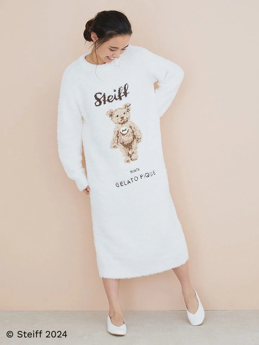 [Steiff] Gelato James Midi Sweater Dress Plaid Sweater Polka Dot Checkered