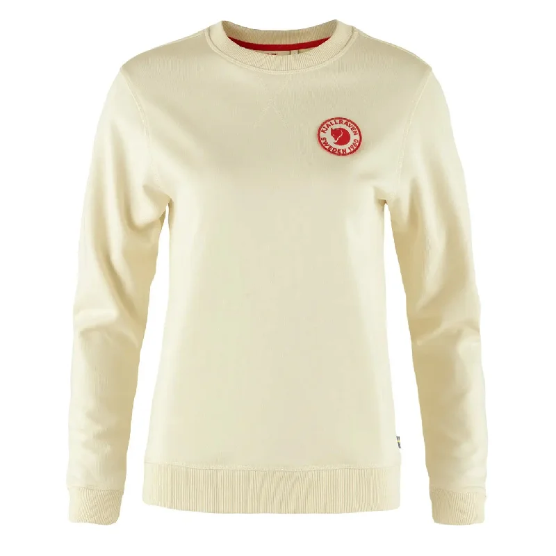 Fjallraven Womens 1960 Logo Badge Sweater Chalk White Soft Cozy Warm