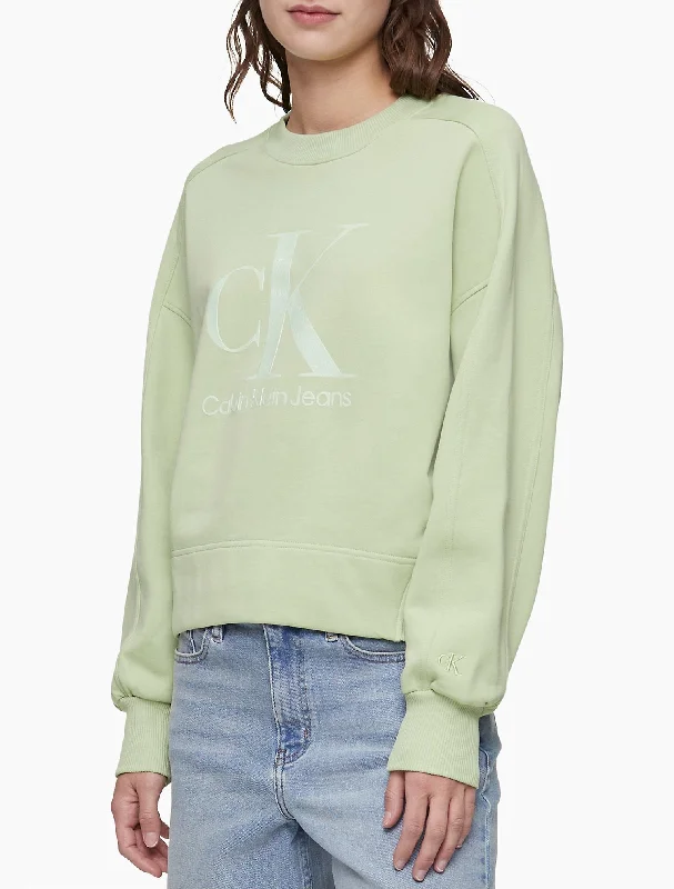 Calvin Klein Gel Monogram Logo Pullover Sweatshirt - Women Kimono Neck Pullover