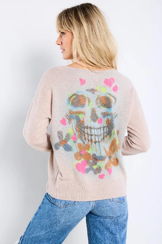 Looking Back Sweater Birch - Lisa Todd Ribbed Striped Patterned