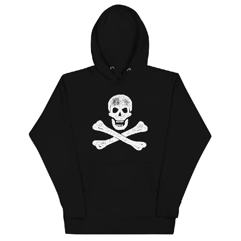 Jolly Roger Pullover Hoodie Sweatshirt Flutter Sleeve Feminine