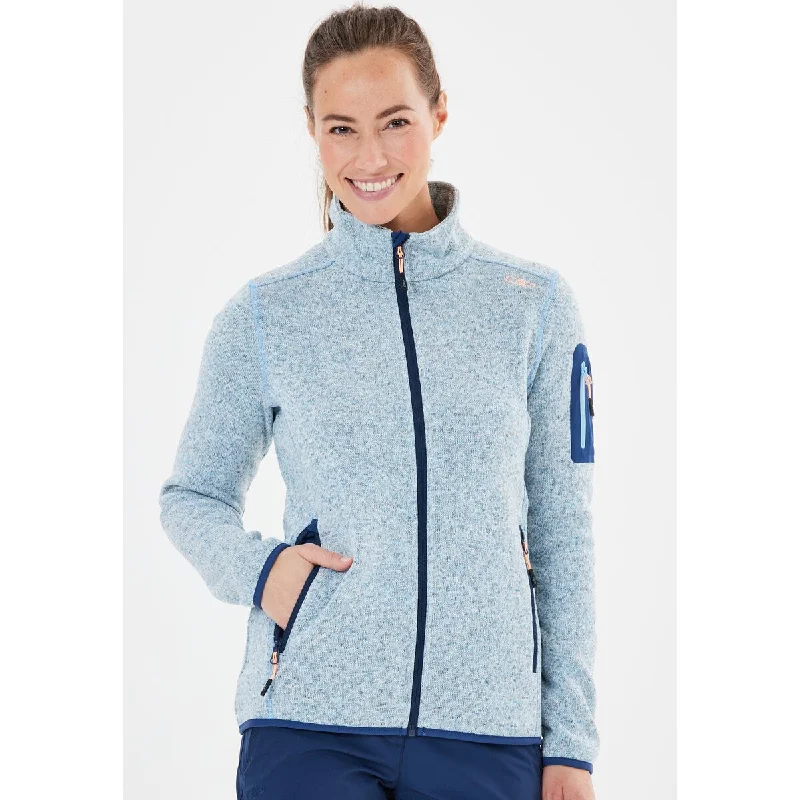 CMP WOMAN KNITTECH FLEECE JACKET - Cielo-Blue Satin Fabric Silk Fabric Chiffon Fabric