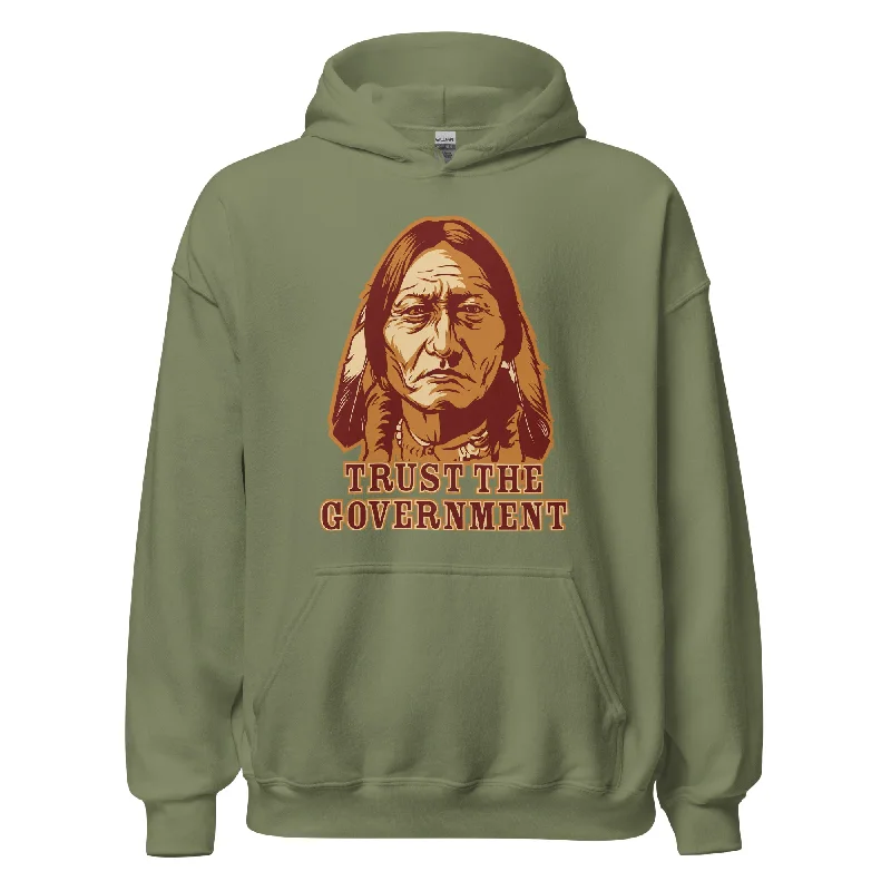 Trust the Government Sitting Bull Pullover Hoodie Sweatshirt Puff Sleeve Stylish
