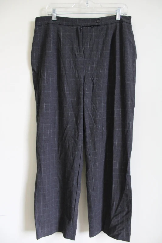 Alfani Vintage Gray Blue Windowpane Plaid Trouser Pants | 16 Trousers Review Highly