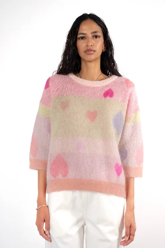 MIKI SWEATER Striped Floral Plaid