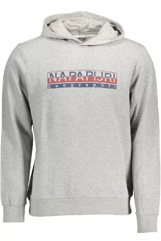 Gray Cotton Men Sweater Embroidered Appliqued Beaded