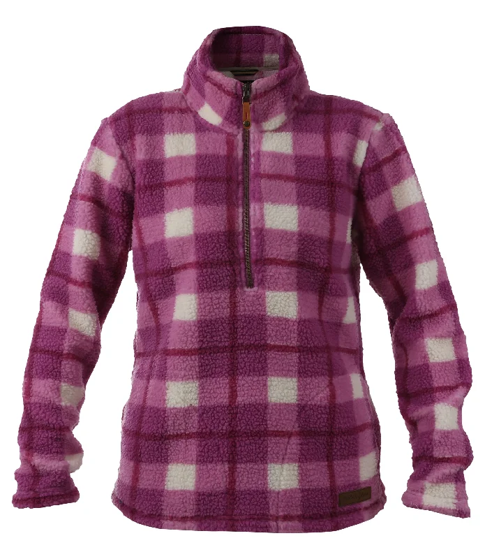 Women's Sherpa Pullover Jacket Sabrina Neck Pullover