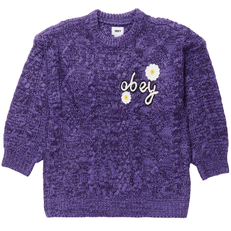 Obey Womens Flora Sweater Passion Flower Casual Formal Business
