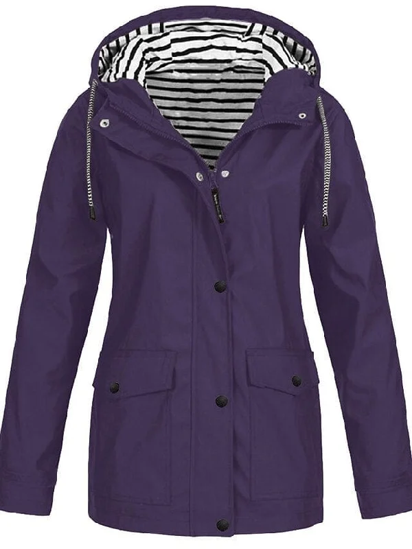 Versatile Women's Jacket Snapped Jacket Toggled Jacket Drawstring Jacket