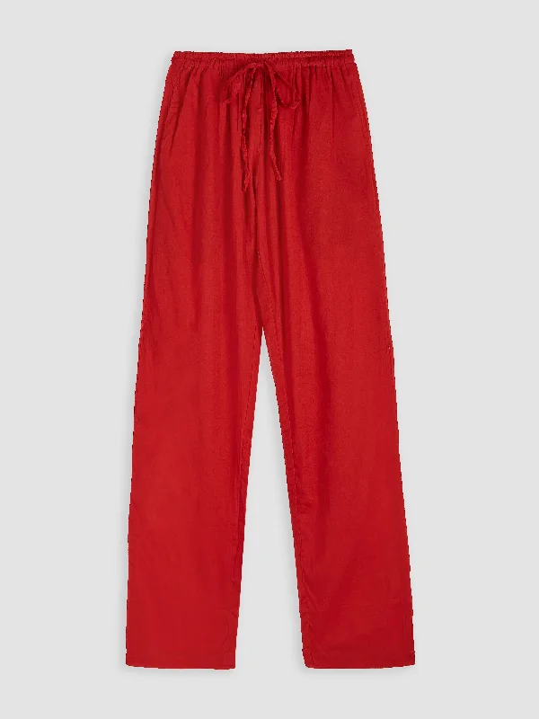 ESSENTIAL TROUSERS IN RED Trousers Flared Retro