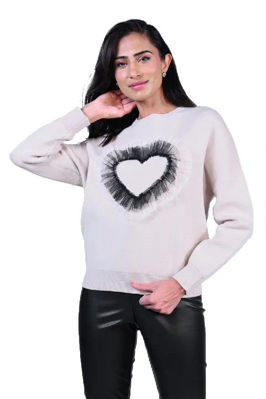Knit Heart Sweater - Frank Lyman Slim Fit Regular Fit Oversized