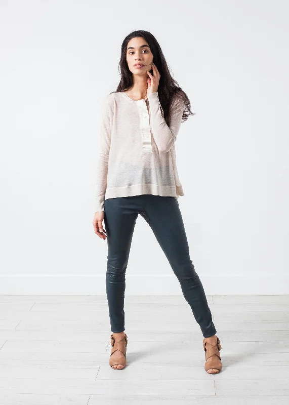 Elenaso Leather Trouser in Cool Grey Trousers Brand Named