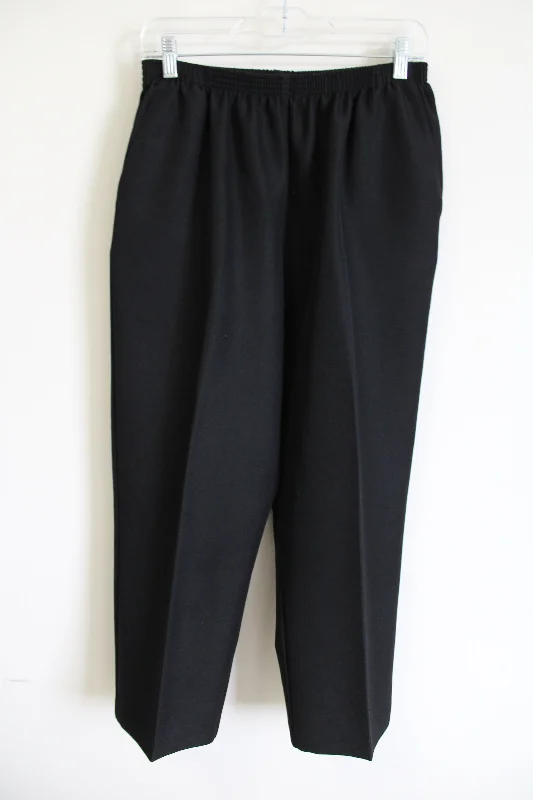 Alfred Dunner Black Trouser | 14 Petite Trousers Culottes Wide Leg