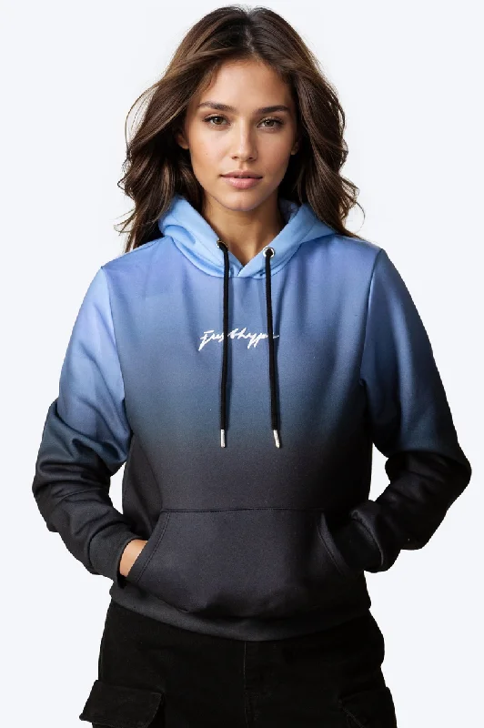 Hype Womens Sea Foam Fade Scribble Pullover Hoodie Alpaca Blend Soft