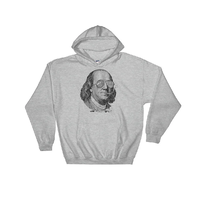 Ben Franklin Political Party Pullover Hooded Sweatshirt Box Sleeve Comfort