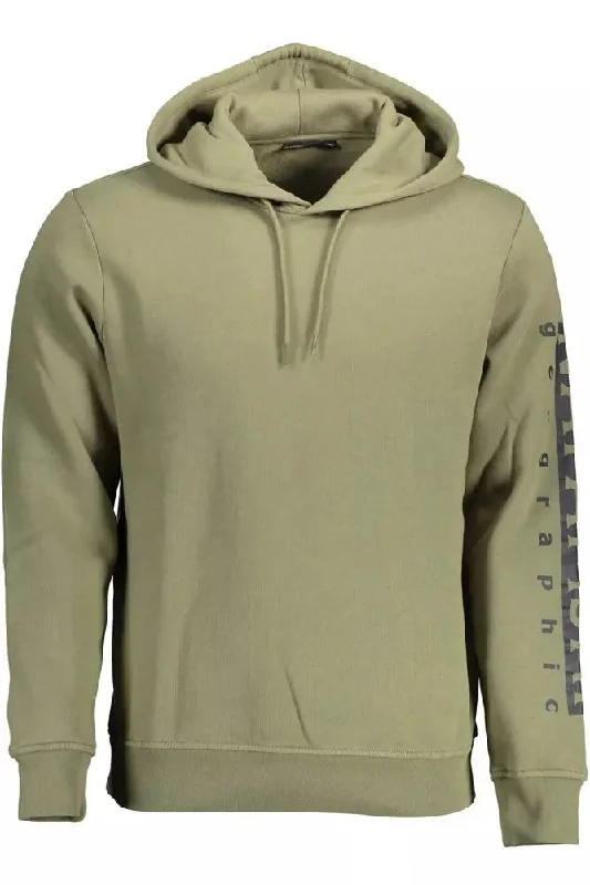 Green Cotton Men Sweater Bright Pastel Dark