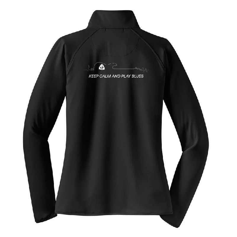 Keep Calm and Play Blues 1/2 Zip Pullover (Women) Solo Sleeve Pullover