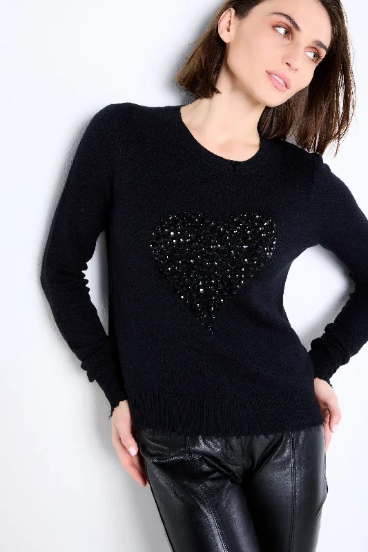 Heart Strong Sweater Black- Lisa Todd Bright Pastel Dark