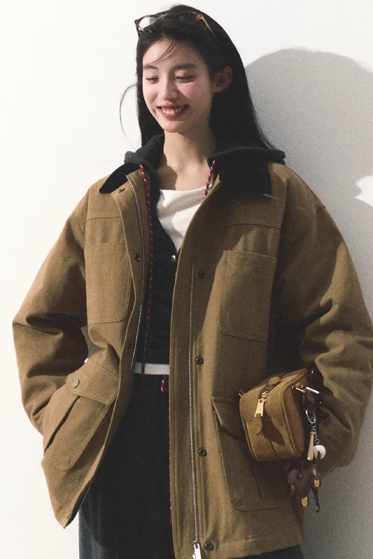 Canvas Utility Field Jacket Satin Jacket Silk Jacket Chiffon Jacket