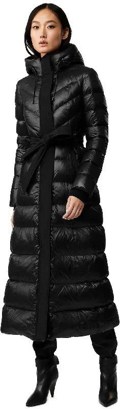 Calina Maxi Lightweight Down Coat with Sash Belt - Women's|-|Manteau Calina long de duvet léger avec ceinture - Femme