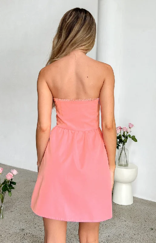 Keely Pink Strapless Mini Dress